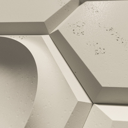 Płyta betonowa na ścianę 3D PB01 975x650x35, kość słoniowa KS, beton architektoniczny