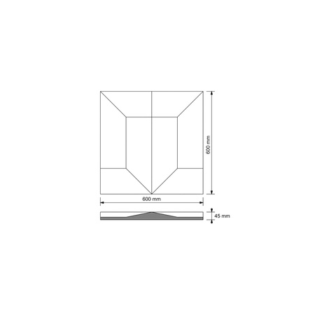 Płyta betonowa na ścianę 3D PB26B 600x600x45, jasnoszary S50, wzór B, beton architektoniczny