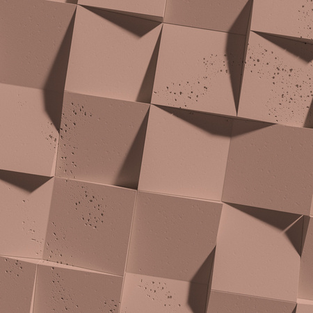 Płyta betonowa na ścianę 3D PB16 600x600x40, brudny róż CL07, beton architektoniczny
