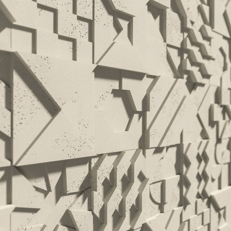 Płyta betonowa na ścianę 3D PB12 600x600x40, kość słoniowa KS, beton architektoniczny