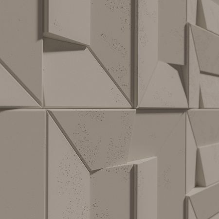 Płyta betonowa na ścianę 3D PB26A 600x600x45, szarobeżowy CL05; wzór A, beton architektoniczny