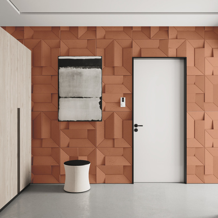 Płyta betonowa na ścianę 3D PB26A 600x600x45, terakota CL01, wzór A, beton architektoniczny