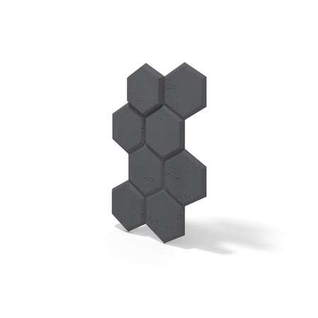 Płyta betonowa na ścianę 3D PB01 975x650x35, czarny B15, beton architektoniczny