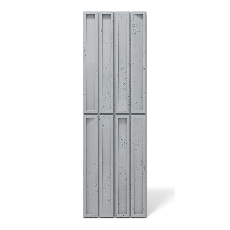 Płyta betonowa na ścianę 3D PB66B 1350x430x22, szary S96; wzór B, beton architektoniczny