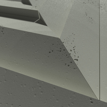 Płyta betonowa na ścianę 3D PB70A 1200x600x35, zgaszona zieleń CL09; wzór A, beton architektoniczny