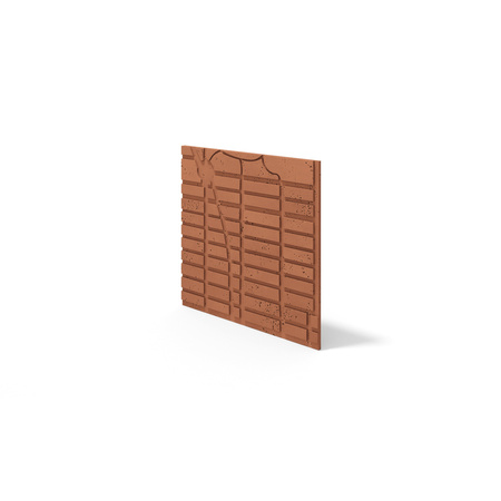 Płyta betonowa na ścianę 3D PB71D 600x600x22, terakota CL01; wzór D, beton architektoniczny