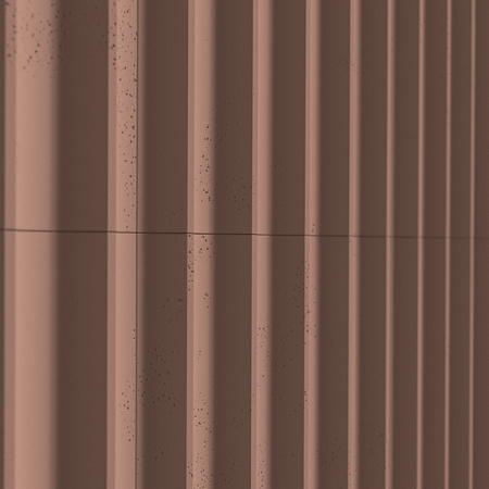 Płyta betonowa na ścianę 3D PB59 1350x500x35, brudny róż CL07, beton architektoniczny