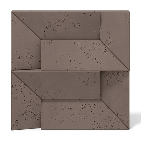 Płyta betonowa na ścianę 3D PB26A 600x600x45, czekoladowy CL02; wzór A, beton architektoniczny
