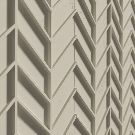 Płyta betonowa na ścianę 3D PB47 939x600x25, kość słoniowa KS, beton architektoniczny