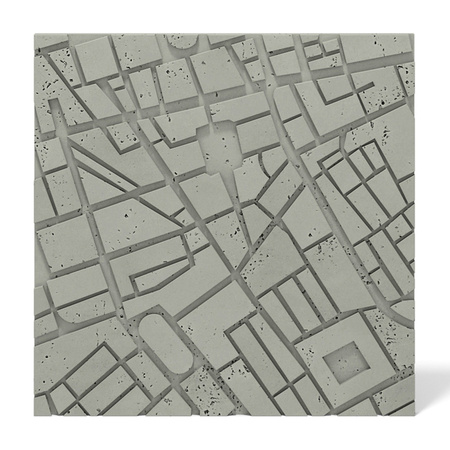 Płyta betonowa na ścianę 3D PB71F 600x600x22, zgaszona zieleń CL09; wzór F, beton architektoniczny
