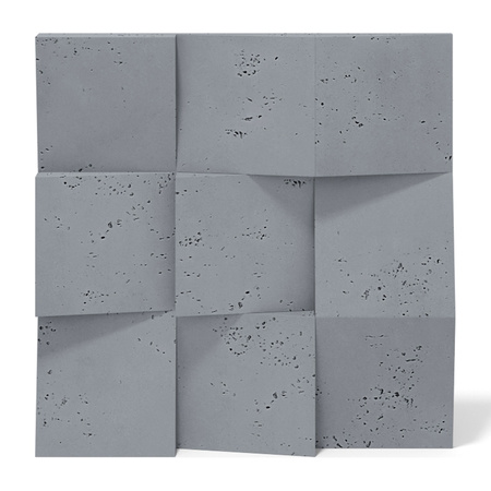 Płyta betonowa na ścianę 3D PB15 600x600x40, antracytowy B08, beton architektoniczny