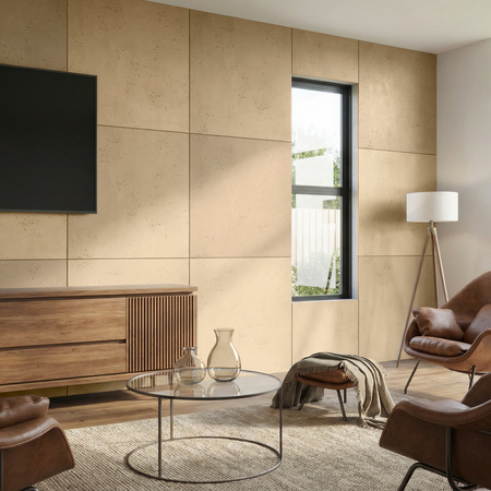 Płyta betonowa na ścianę 2D PA03 600x600x10, miodowy CL03, beton architektoniczny
