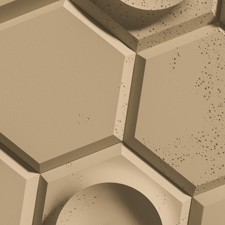 Płyta betonowa na ścianę 3D PB01 975x650x35, miodowy CL03, beton architektoniczny