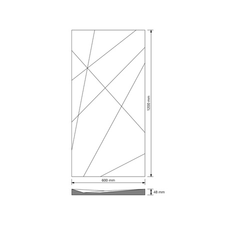 Płyta betonowa na ścianę 3D PB05A 1200x600x48, terakota CL01, wzór A, beton architektoniczny