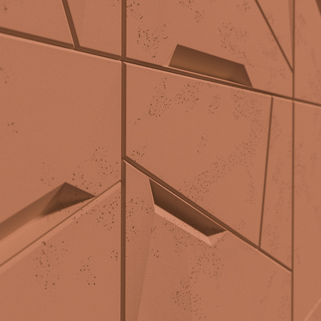 Płyta betonowa na ścianę 3D PB18 1200x600x38, terakota CL01, beton architektoniczny