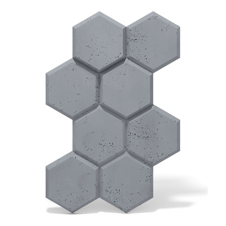 Płyta betonowa na ścianę 3D PB01 975x650x35, antracytowy B08, beton architektoniczny