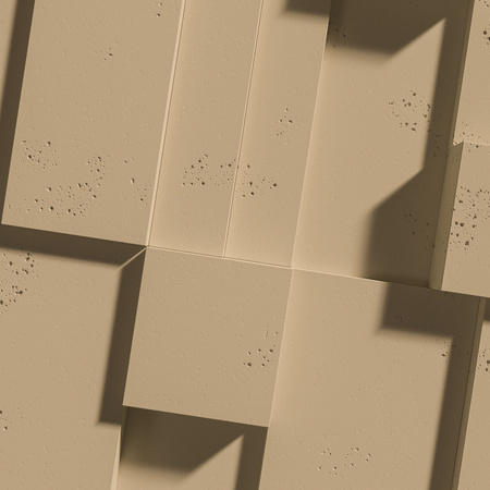 Płyta betonowa na ścianę 3D PB11 1200x600x40, miodowy CL03; wzór A, beton architektoniczny
