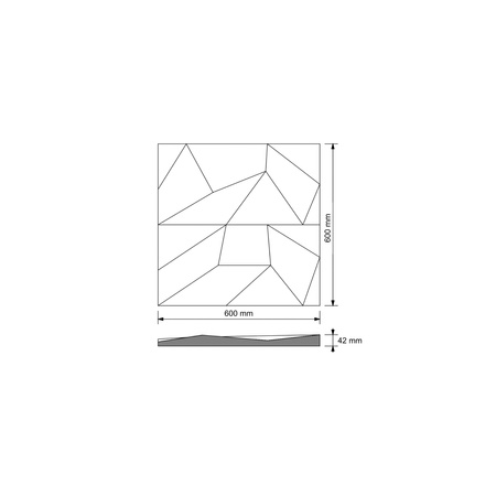 Płyta betonowa na ścianę 3D PB06B 600x600x42, szarobeżowy CL05; wzór B, beton architektoniczny