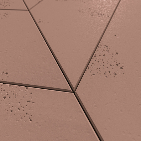 Płyta betonowa na ścianę 3D PB35 455x120x20, brudny róż CL07, beton architektoniczny