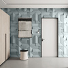 Płyta betonowa na ścianę 3D PB26A 600x600x45, jasny błękit CL06; wzór A, beton architektoniczny