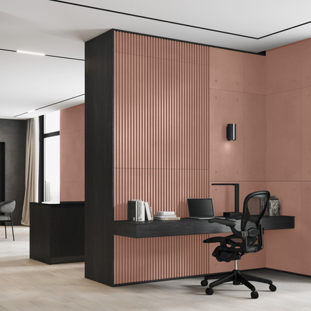Płyta betonowa na ścianę 3D PB38 1350x480x30, brudny róż CL07, beton architektoniczny