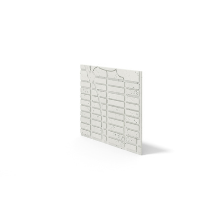 Płyta betonowa na ścianę 3D PB71D 600x600x22, zgaszona biel B0; wzór D, beton architektoniczny