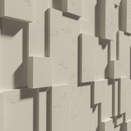 Płyta betonowa na ścianę 3D PB11 1200x600x40, kość słoniowa KS, wzór A, beton architektoniczny