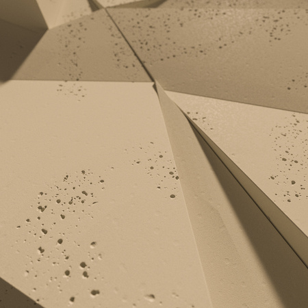 Płyta betonowa na ścianę 3D PB06B 600x600x42, miodowy CL03; wzór B, beton architektoniczny