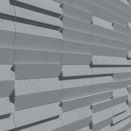 Płyta betonowa na ścianę 3D PB69 5x22,6x2, antracytowy B08, beton architektoniczny