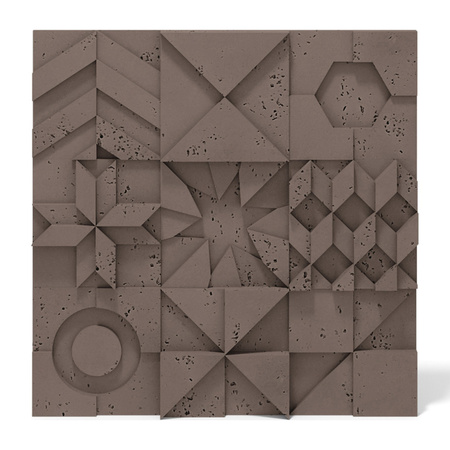 Płyta betonowa na ścianę 3D PB12 600x600x40, czekoladowy CL02, beton architektoniczny