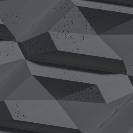 Płyta betonowa na ścianę 3D PB02 448x200x40, czarny B15, beton architektoniczny