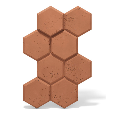Płyta betonowa na ścianę 3D PB01 975x650x35, terakota CL01, beton architektoniczny