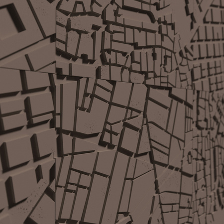 Płyta betonowa na ścianę 3D PB71F 600x600x22, czekoladowy CL02; wzór F, beton architektoniczny