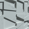 Płyta betonowa na ścianę 3D PB09 1200x600x45, jasny błękit CL06, beton architektoniczny