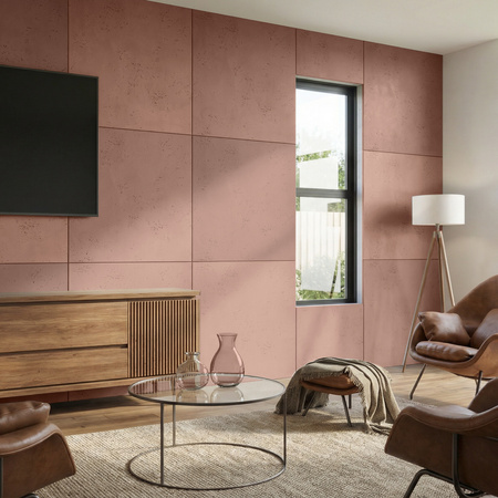 Płyta betonowa na ścianę 2D PA03 600x600x10, brudny róż CL07, beton architektoniczny