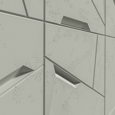 Płyta betonowa na ścianę 3D PB18B 1200x600x38, pistacjowy CL08; wzór B, beton architektoniczny
