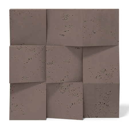 Płyta betonowa na ścianę 3D PB15 600x600x40, czekoladowy CL02, beton architektoniczny