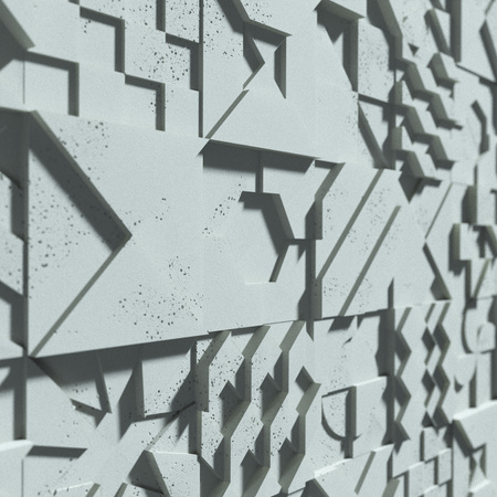 Płyta betonowa na ścianę 3D PB12B 600x600x40, jasny błękit CL06; wzór B, beton architektoniczny