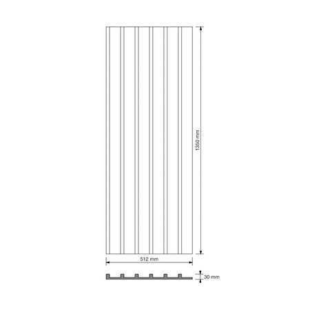 Płyta betonowa na ścianę 3D PB40 1350x510x30, szary S96, beton architektoniczny
