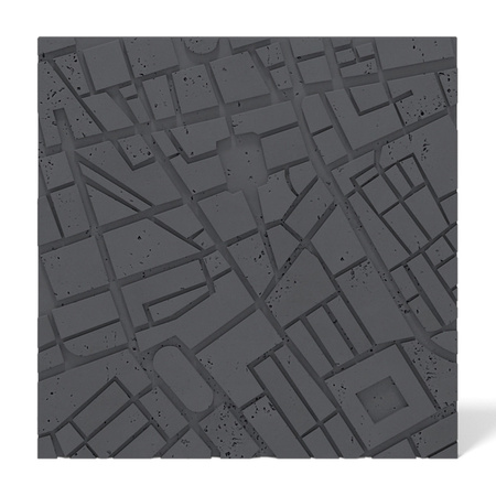 Płyta betonowa na ścianę 3D PB71F 600x600x22, czarny B15; wzór F, beton architektoniczny