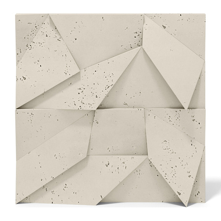 Płyta betonowa na ścianę 3D PB06B 600x600x42, kość słoniowa KS; wzór B, beton architektoniczny