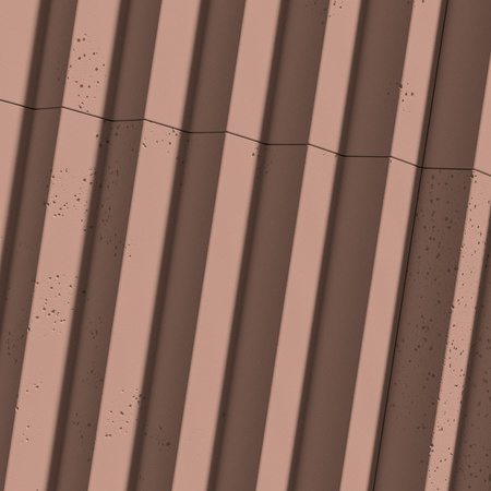 Płyta betonowa na ścianę 3D PB62 1350x480x35, brudny róż CL07, beton architektoniczny