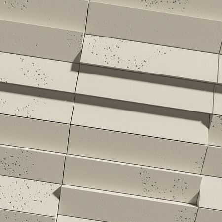 Płyta betonowa na ścianę 3D PB69 5x22,6x2, kość słoniowa KS, beton architektoniczny