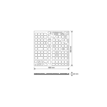 Płyta betonowa na ścianę 3D PB71E 600x600x22, zgaszona biel B0; wzór E, beton architektoniczny