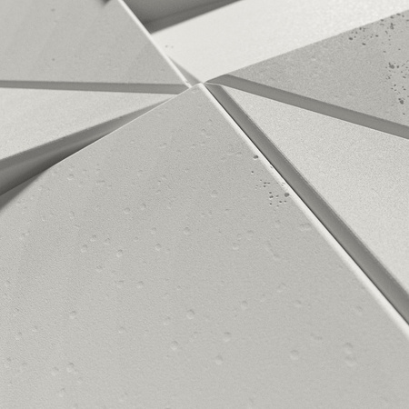 Płyta betonowa na ścianę 3D PB26A 600x600x45, zgaszona biel B0, wzór A, beton architektoniczny