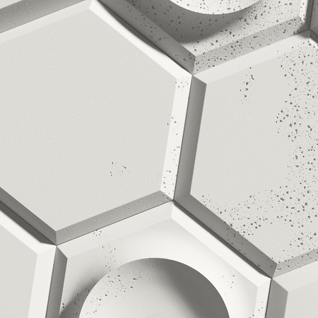 Płyta betonowa na ścianę 3D PB01D 260x300x37, zgaszona biel B0, beton architektoniczny