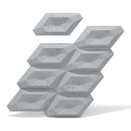 Płyta betonowa na ścianę 3D PB02 448x200x40, szary S96, beton architektoniczny