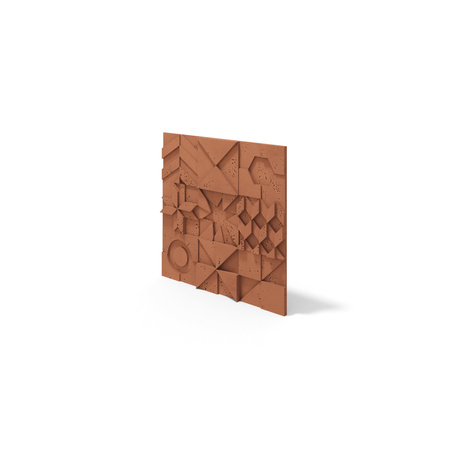 Płyta betonowa na ścianę 3D PB12 600x600x40, terakota CL01, beton architektoniczny