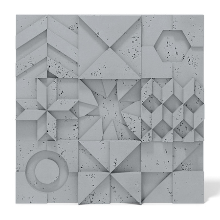 Płyta betonowa na ścianę 3D PB12 600x600x40, szary S96, beton architektoniczny