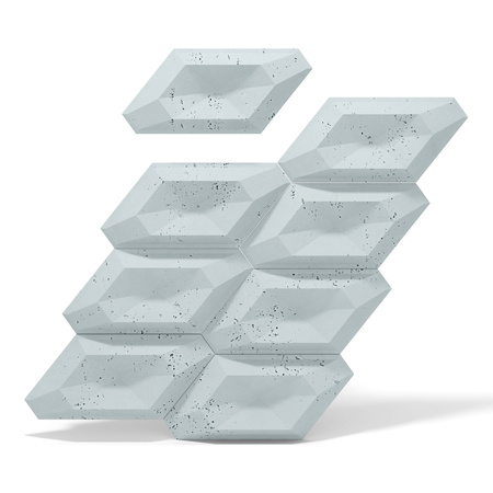 Płyta betonowa na ścianę 3D PB02 448x200x40, jasny błękit CL06, beton architektoniczny
